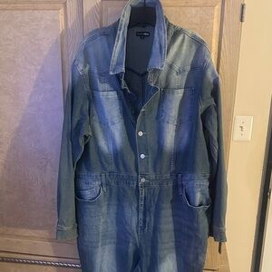 Fashion Nova Women’s Light Blue Denim Jumper! Never worn.